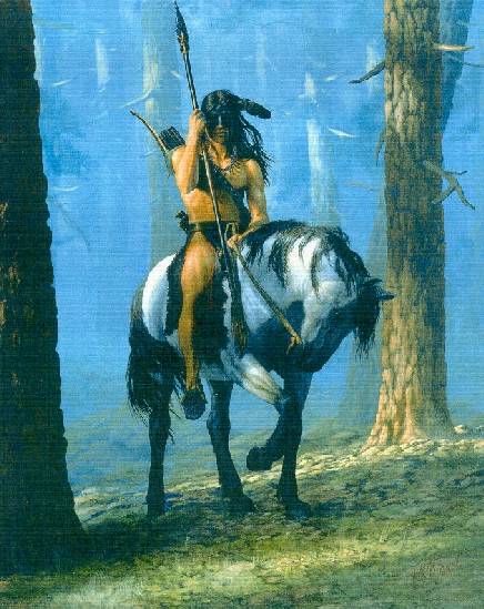 Guerrier indien en foret